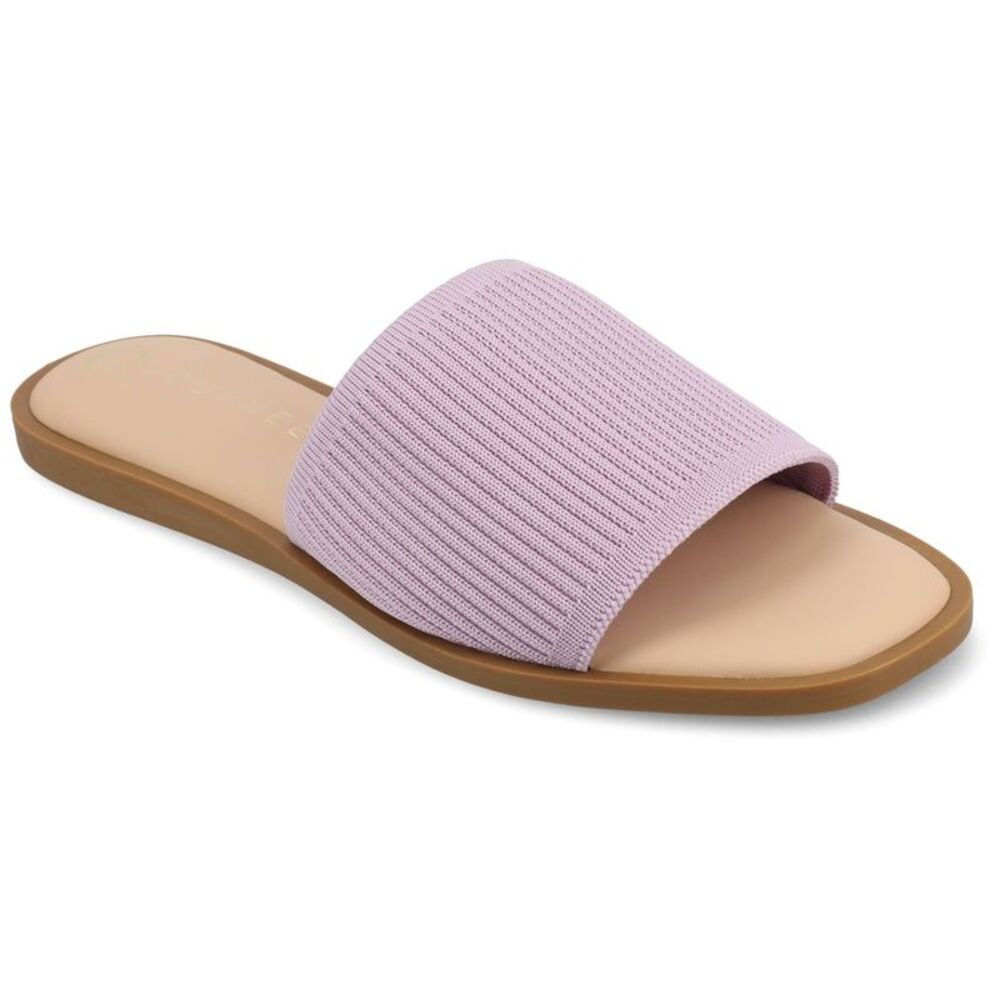 Journee Women's Prisilla Medium and Wide Width Flat Sandals Lilac 9